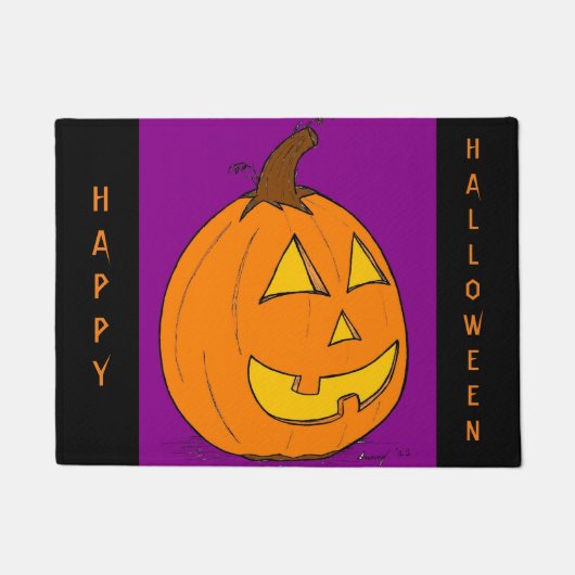 Jack o' Lantern "ハッピーハローウィン"季節の表現 ドアマット (正面)