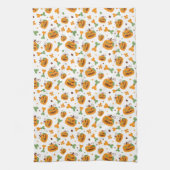 Jack-o-Lantern & Bones Spooky Halloween キッチンタオル (縦)