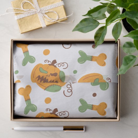 Jack-o-Lantern & Bones Spooky Halloween  薄葉紙 (ギフト)