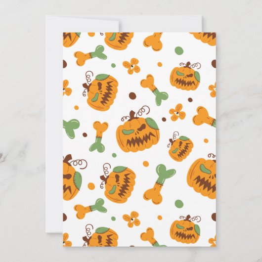 Jack-o'-Lantern & Bones Spooky Halloween Party  招待状 (裏面)