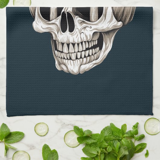 Jack O Lantern Cranium Halloween Gothic キッチンタオル (折り畳み)