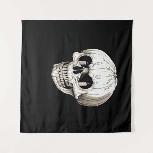 Jack O Lantern Cranium Halloween Gothic タペストリー (正面(横))