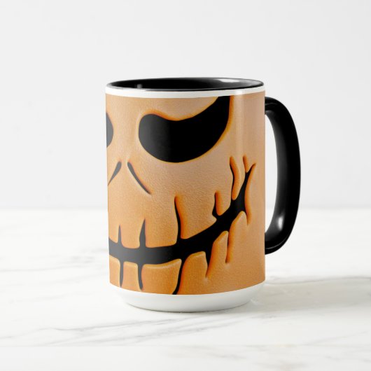 "Jack-o'-Lantern Delight: Halloween Pumpkin Mug" マグカップ (正面右)