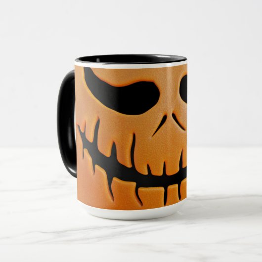 "Jack-o'-Lantern Delight: Halloween Pumpkin Mug" マグカップ (正面左)