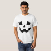 Jack O Lantern Eyelashes Pumpkin Face Halloween Wo Tシャツ (正面フル)