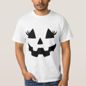 Jack O Lantern Eyelashes Pumpkin Face Halloween Wo Tシャツ (正面)