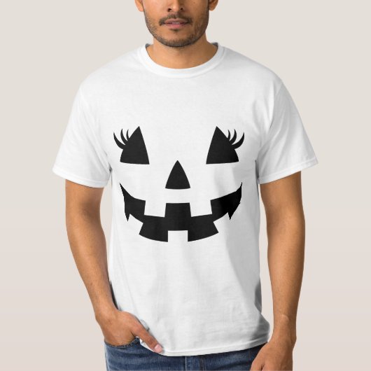 Jack O Lantern Face Pumpkin Eyelashes Hallowen Cos Tシャツ (正面)