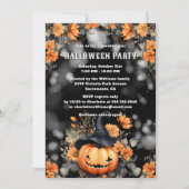 Jack O’Lantern Floral Halloween Party 招待状 (正面)