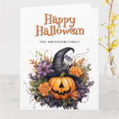 Jack O’Lantern Ghost Floral Happy Halloween Card カード (黄色い花)