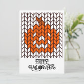 JACK-O-LANTERN KNIT 5x7 フラットハロウィンカード シーズンカード (スタンド正面)