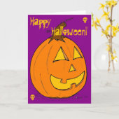 Jack o' Lantern on Purple "Happy Halloween" Card カード (黄色い花)