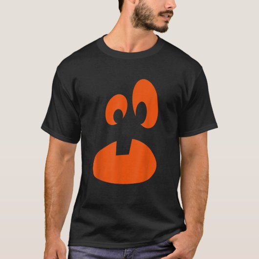 Jack O Lantern Pumpkin Face Funny Halloween Costum Tシャツ (正面)