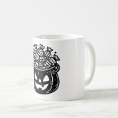 Jack-o-Lantern Pumpkin Pail Halloween Candy コーヒーマグカップ (正面右)