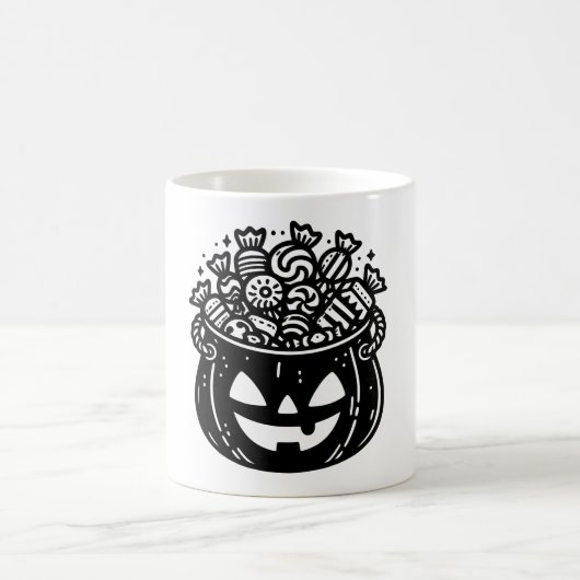 Jack-o-Lantern Pumpkin Pail Halloween Candy コーヒーマグカップ (中央)