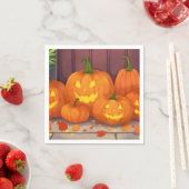 Jack-O-Lantern Pumpkins Halloween Party スタンダードカクテルナプキン (インサイチュ)