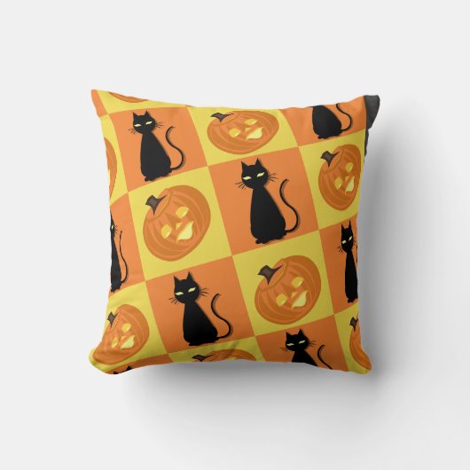Jack-o’-lantern throw pillow クッション (正面)