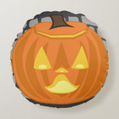 Jack-o’-lantern throw pillow ラウンドクッション (正面)