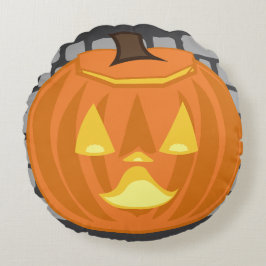 Jack-o’-lantern throw pillow ラウンドクッション