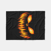 Jack O Lantern Y Carved Pumpkin Face Halloween Cos フリースブランケット (正面(横))