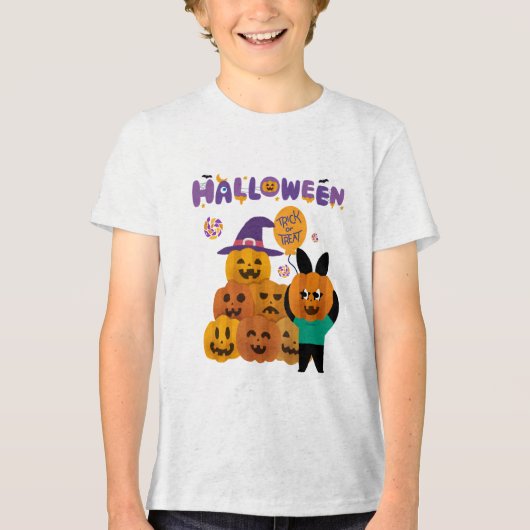 Jack O Lanternsキッズハロウィーン トライブレンドＴシャツ (正面)