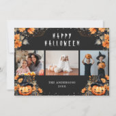 Jack-O-Lanternsフォトハッピーハローウィンカード シーズンカード (正面)