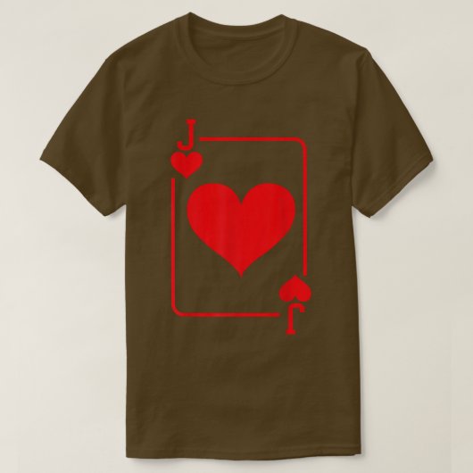 Jack of Hearts Playing Card Halloween Costume Red  Tシャツ (デザイン正面)
