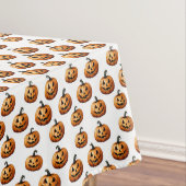 Jack O'Lanterns on White テーブルクロス (インサイチュ)