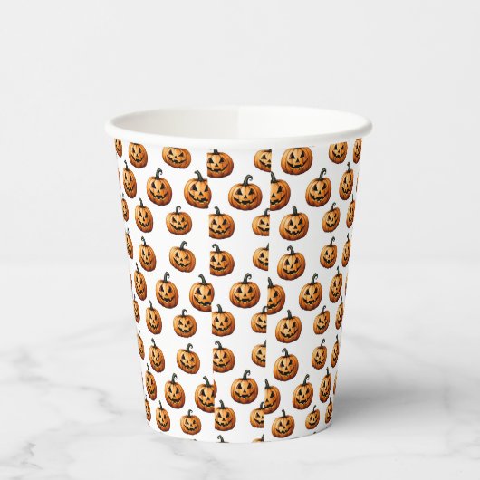 Jack O'Lanterns on White 紙コップ (左)