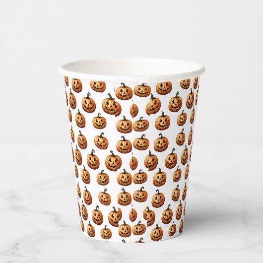 Jack O'Lanterns on White 紙コップ (右)
