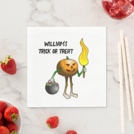 Jack O'lanterns Trick or Treat on Halloween night スタンダードランチョンナプキン