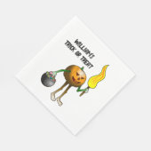 Jack O'lanterns Trick or Treat on Halloween night スタンダードランチョンナプキン (角)