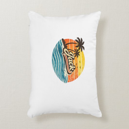 Jack Retro Sunset Name Design アクセントクッション (正面(垂直))