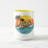 Jack Retro Sunset Name Design マグカップ (中央)