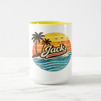 Jack Retro Sunset Name Design マグカップ