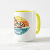 Jack Retro Sunset Name Design マグカップ (正面右)
