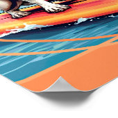 Jack Russel Terrier Surfing ポスター (角)