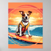 Jack Russel Terrier Surfing ポスター (正面)