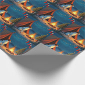 Jack Russell Christmas Camping Night Painting ラッピングペーパー (角)