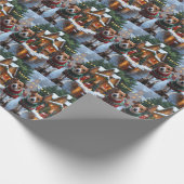 Jack Russell Dogs Christmas Snow Holiday ラッピングペーパー (角)