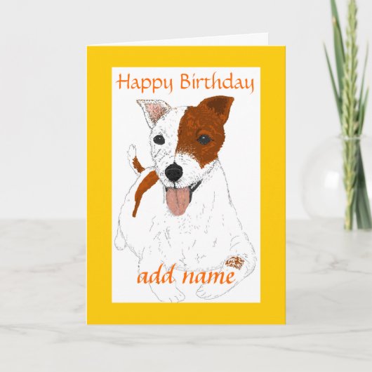 Jack Russell Terierカスタマイズ可能な誕生日カード カード (正面)
