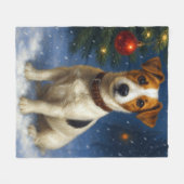 Jack Russell Terrier  フリースブランケット (正面(横))