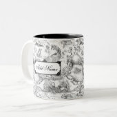 JACK RUSSELL Terrier Black Toile名前をカスタムする ツートーンマグカップ (正面左)