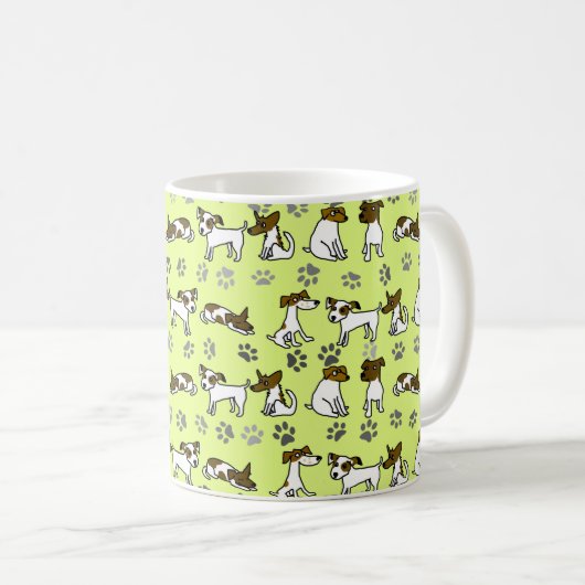 Jack Russell Terrier Cartoon Mug コーヒーマグカップ (正面右)