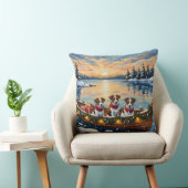 Jack Russell Terrier Christmas Boat Holiday クッション (椅子)