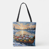 Jack Russell Terrier Christmas Boat Holiday トートバッグ (裏面)
