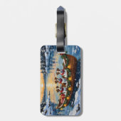 Jack Russell Terrier Christmas Boat Holiday ラゲッジタグ (裏面縦)