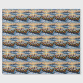 Jack Russell Terrier Christmas Boat Holiday ラッピングペーパー (フラット)