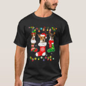 Jack Russell Terrier Dog Christmas Light Puppy Dog Tシャツ (正面)
