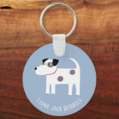 Jack Russell Terrier Dog Custom Text キーホルダー (正面)