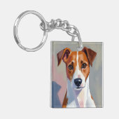 Jack Russell Terrier | Dog Painting Pet キーホルダー (正面左)